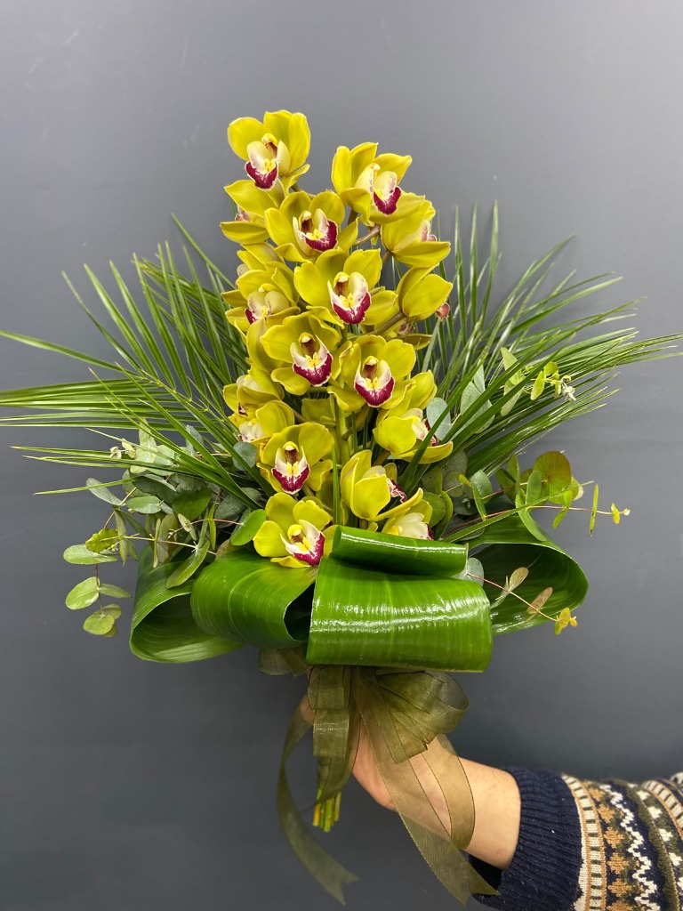 Lüks Cymbidium Orkide Tasarım Buketi